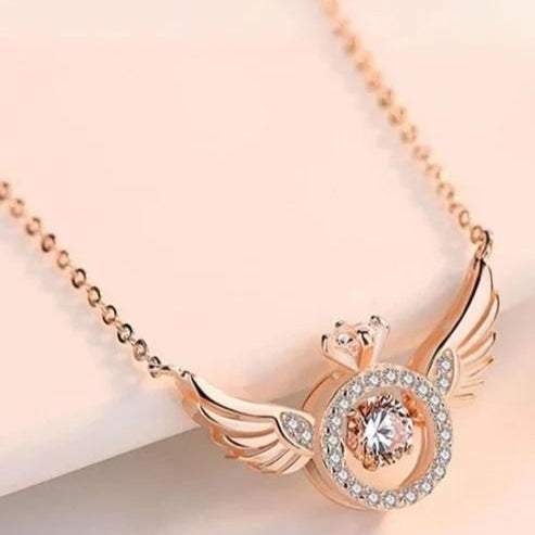 Rose Gold Angel Wings Pendant Chain